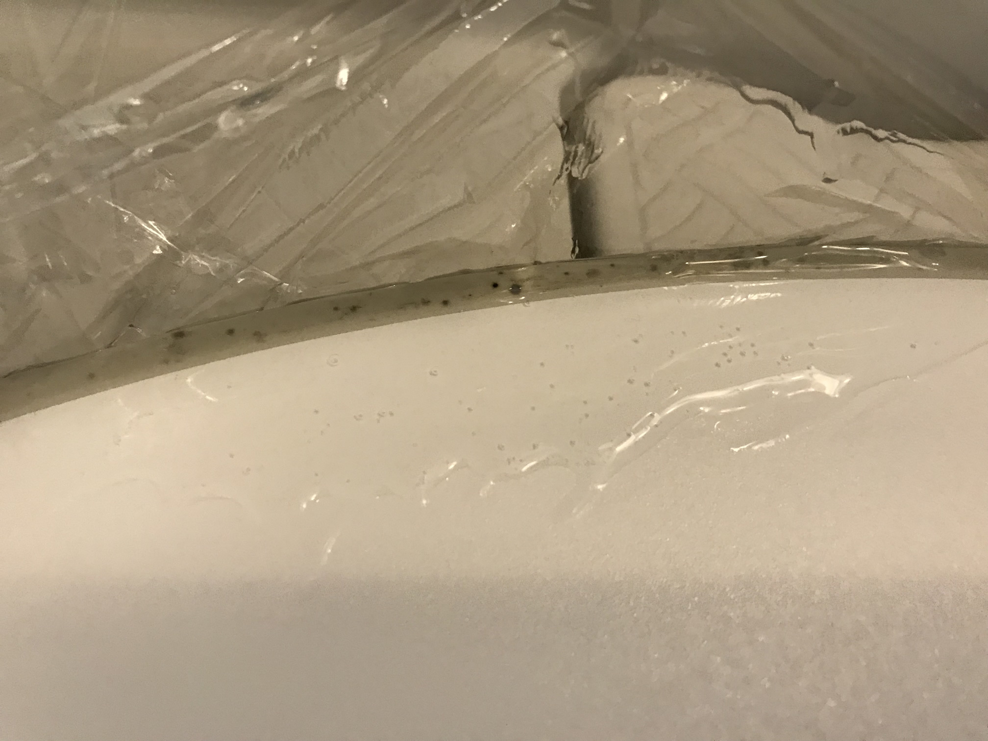 ゴムパッキン用カビキラーを塗布