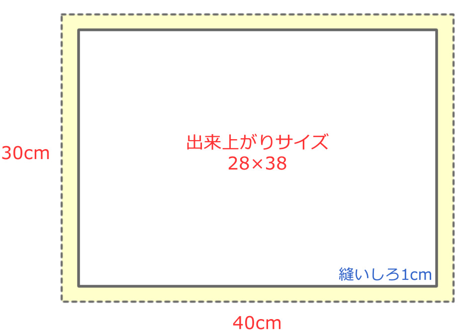 幼稚園用ランチョンマットサイズ
