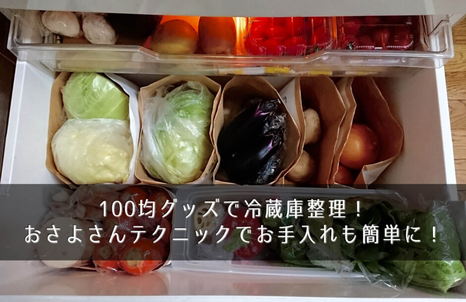 100均グッズで冷蔵庫整理！おさよさんテクニックでお手入れも簡単に！
